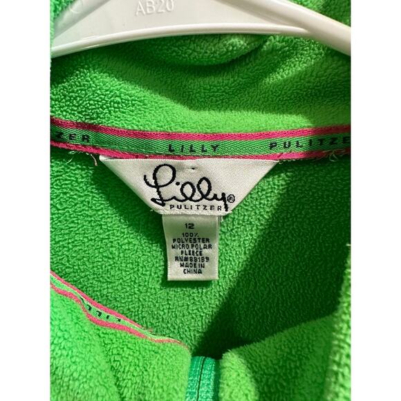 Vintage Lilly Pulitzer Green ZipUp Fleece, VGUC, Sz 12, Fits Like Sz 10. (10A) - Picture 3 of 5